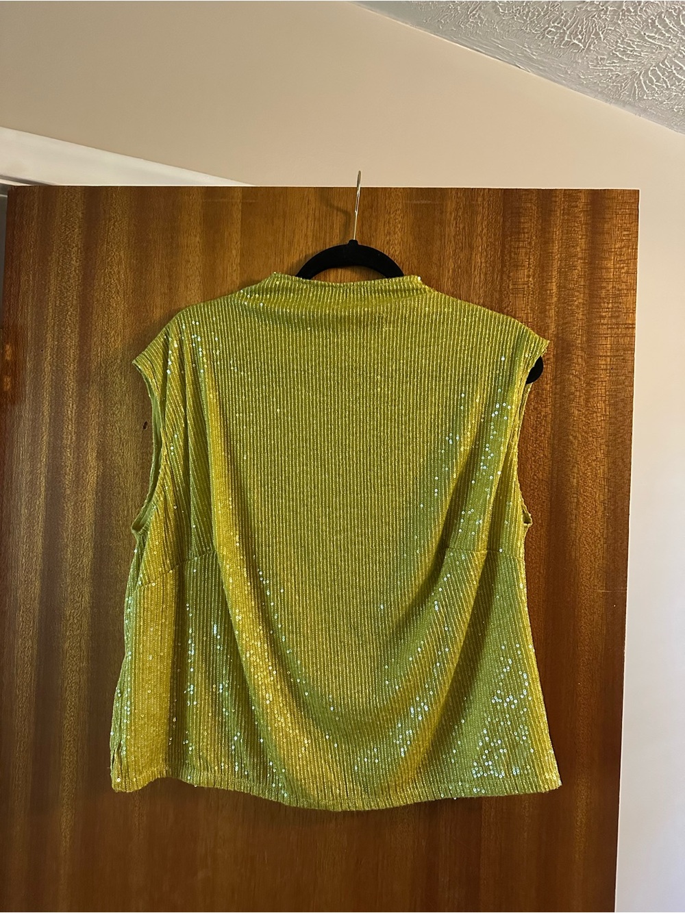 Anthropologie Sequined Dressy Tank in Lime